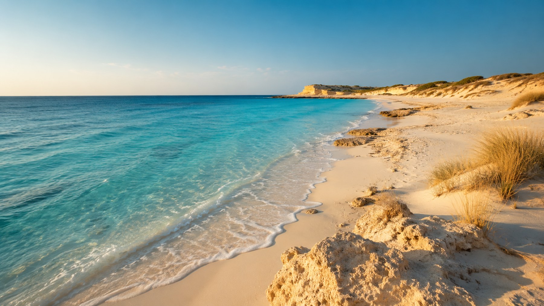 Turquoise Mediterranean water on Egypt's white-sand North Coast